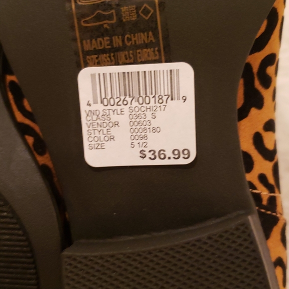 Qupid Cheetah Print Faux Suede Low Heel Booties - Picture 8 of 8